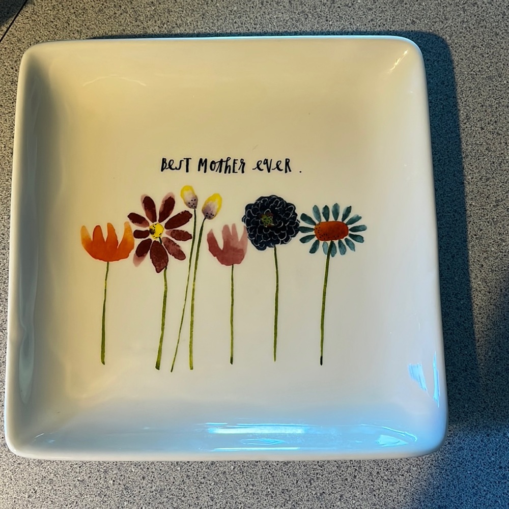 Rae Dunn Artisan Collection “Best Mother Ever” square plate.